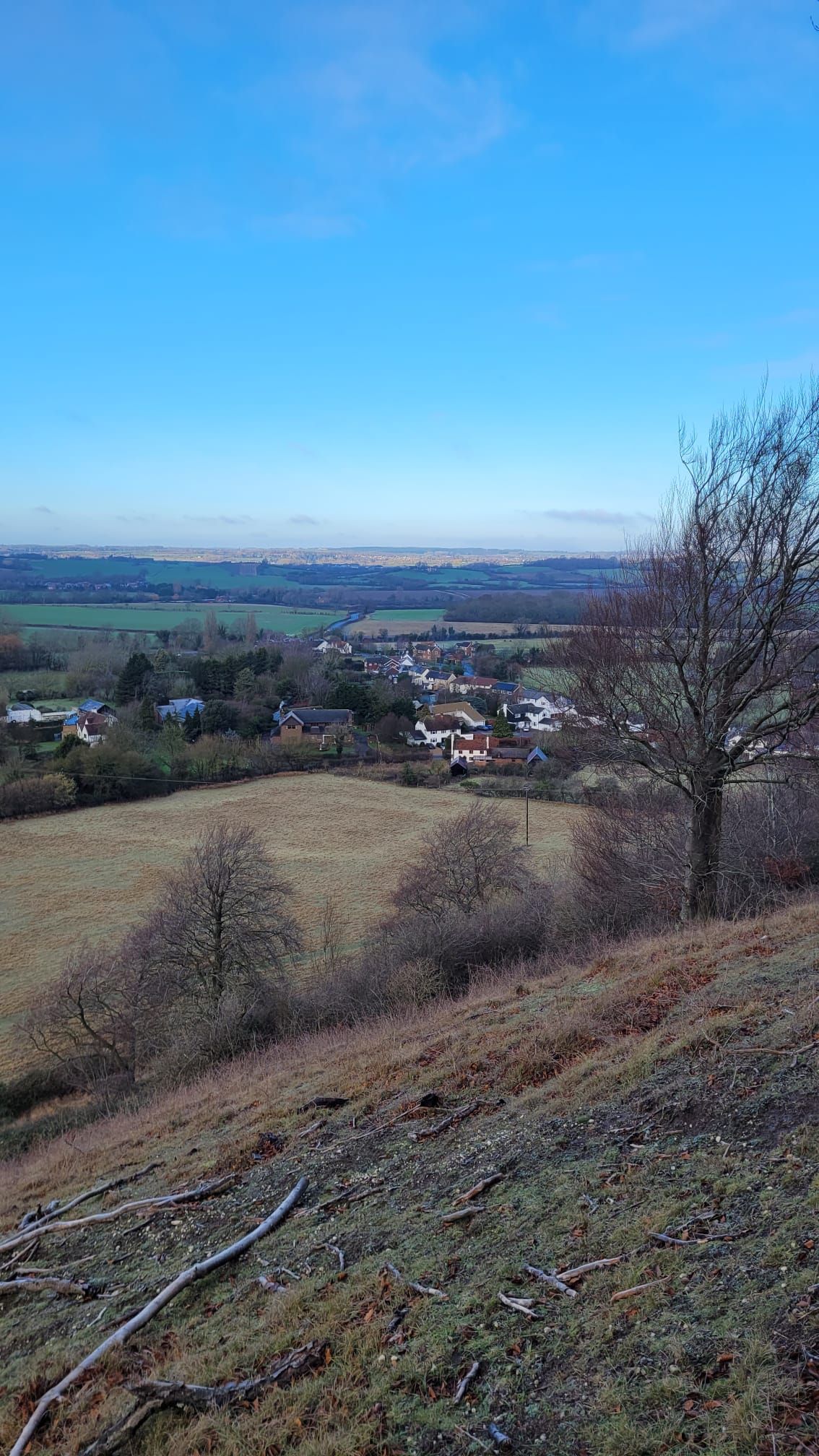 Sharpenhoe Village from the chalk ridge